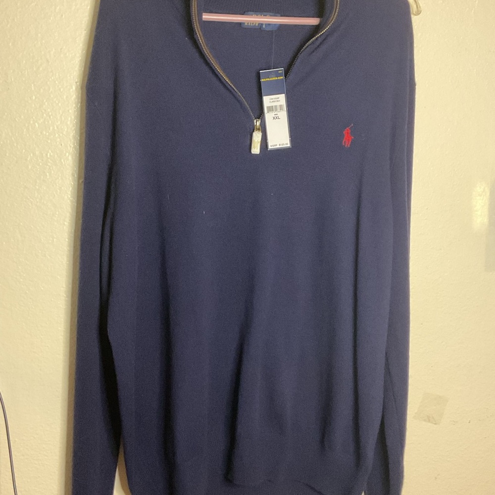 Polo by Ralph Lauren Men's Blue Zip-Up Sweater
